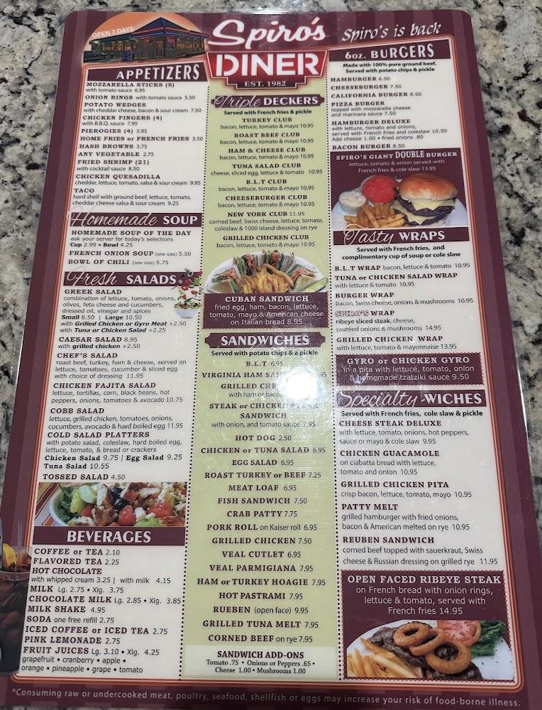 Spiros Diner Menu image 1